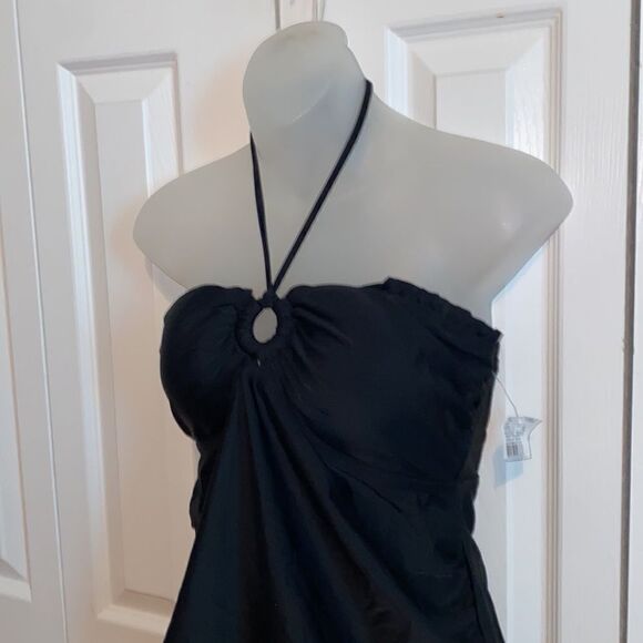 Motherhood Maternity Black One Piece Swimsuit Bathing Suit Beach Bump Large L - Picture 2 of 7